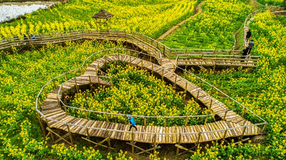 “心”型廊橋。廖濤 攝