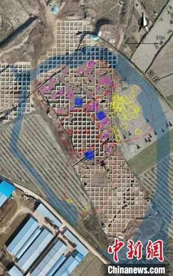 圖為位于甘肅省天水市張家川回族自治縣境內(nèi)的圪垯川遺址史家類型時(shí)期大型環(huán)壕聚落布局。(資料圖) 甘肅省文物局供圖