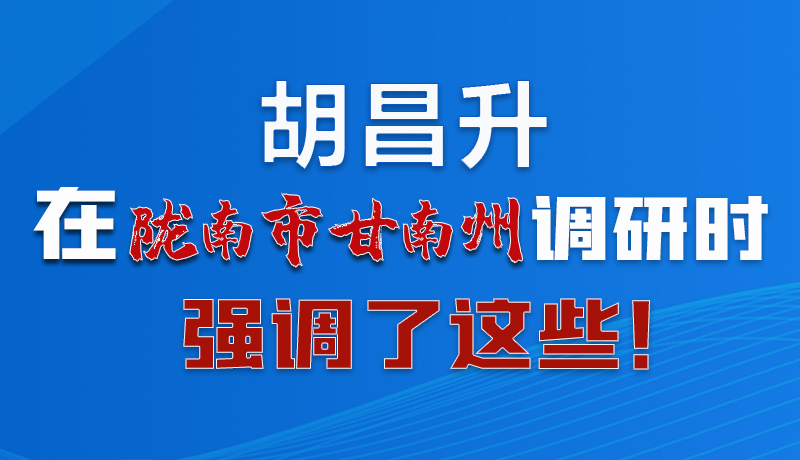 圖解|胡昌升在隴南市甘南州調(diào)研時(shí)強(qiáng)調(diào)了這些！