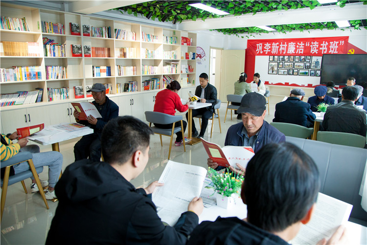 隴南市禮縣開展廉潔書籍進農家書屋活動，圖為羅壩鎮(zhèn)鞏李新村舉辦的“廉潔讀書班”。.jpg
