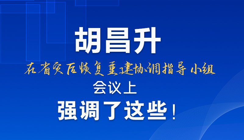 圖解|胡昌升在省災(zāi)后恢復(fù)重建協(xié)調(diào)指導(dǎo)小組會(huì)議上強(qiáng)調(diào)了這些！
