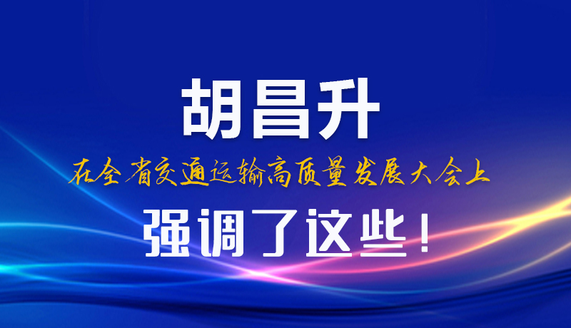 圖解|胡昌升在全省交通運輸高質(zhì)量發(fā)展大會上強調(diào)了這些！