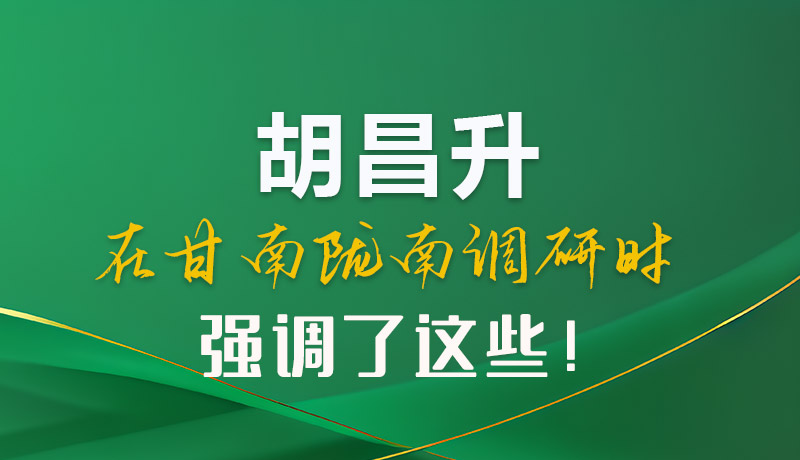 圖解|胡昌升在甘南隴南調研時強調了這些！