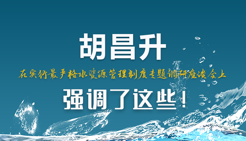圖解|胡昌升在實行最嚴(yán)格水資源管理制度專題調(diào)研座談會上強調(diào)了這些！